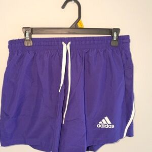 Brand New Adidas Women Purple Sports Shorts with White Accents
